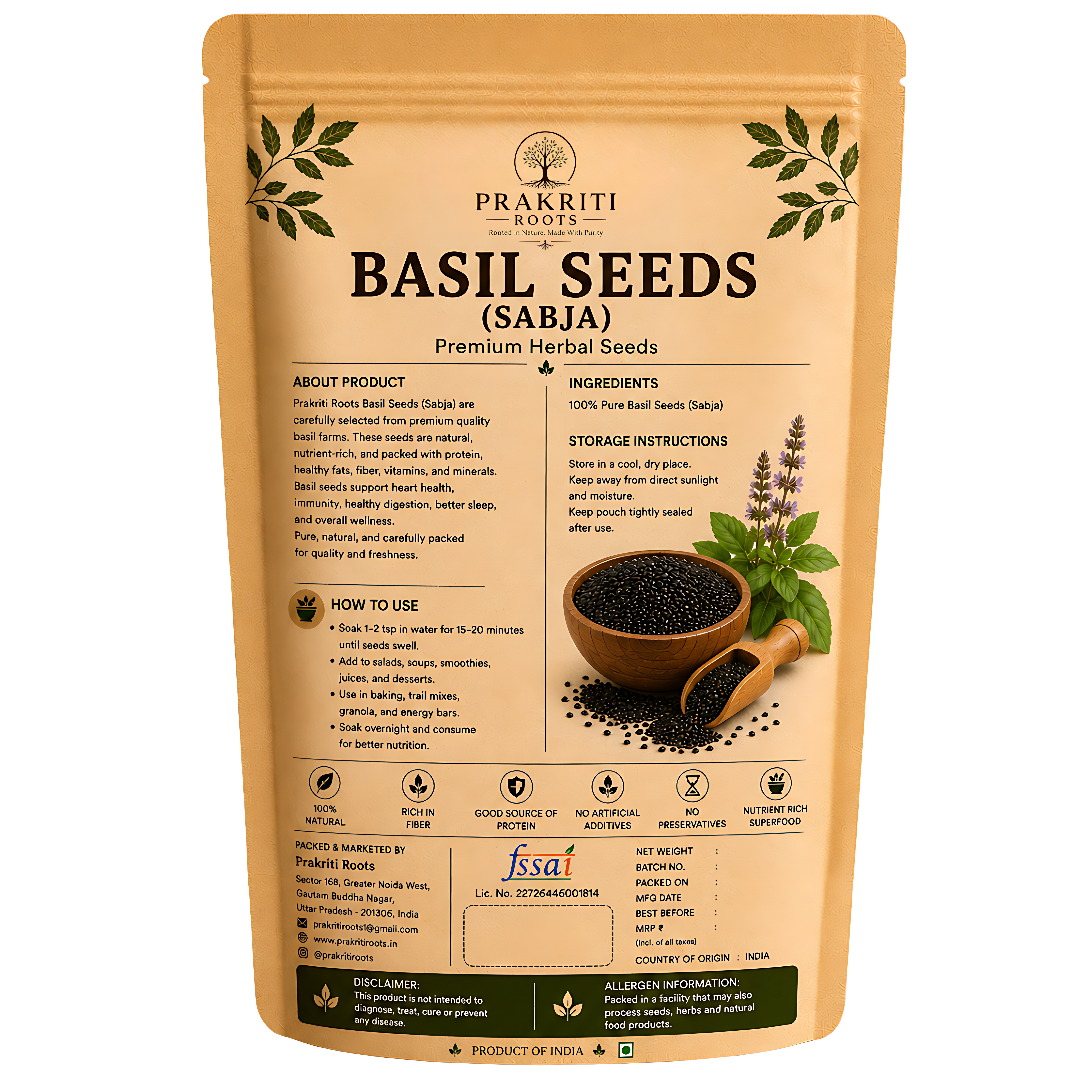 Natural Basil Seeds
