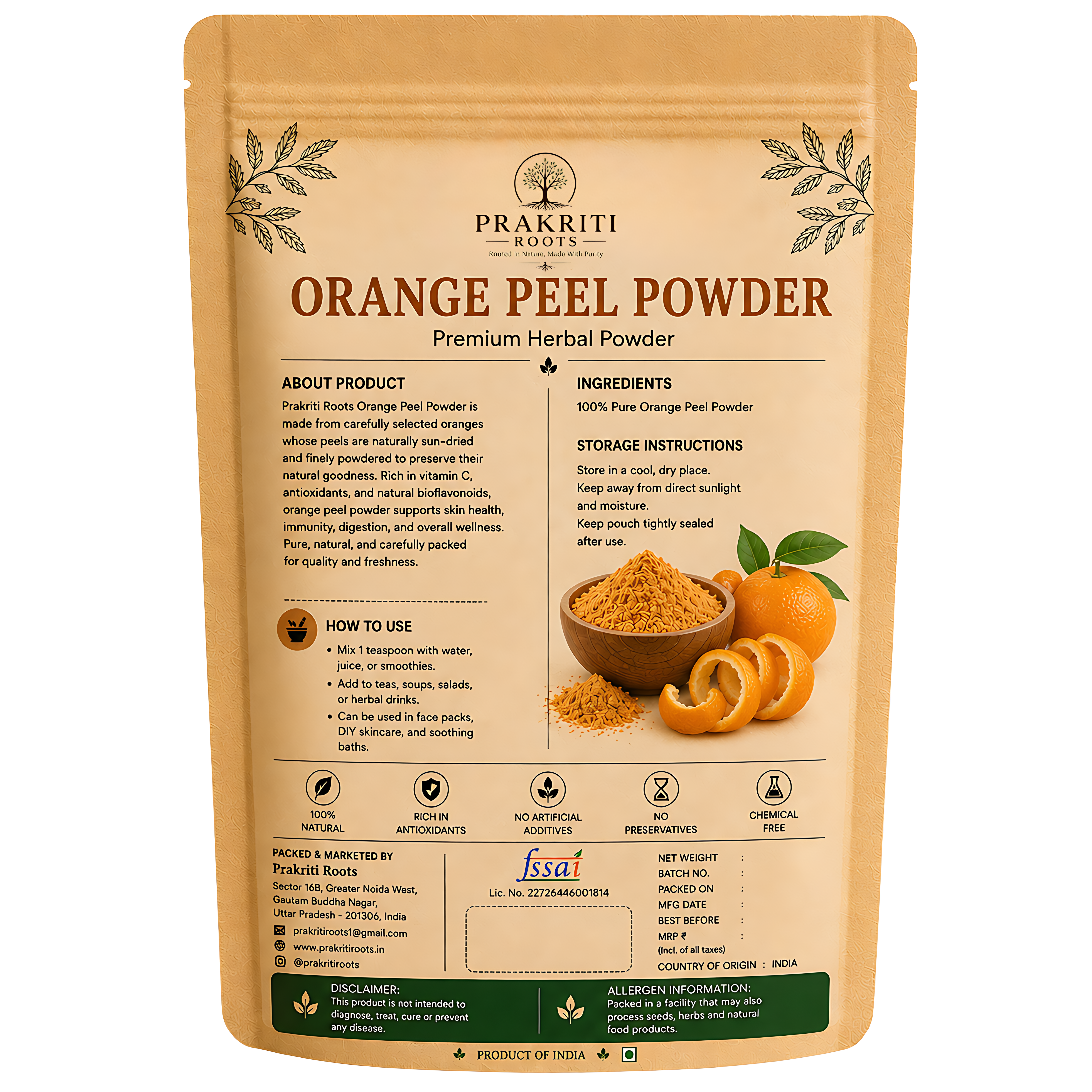 Herbal Orange Peel Powder
