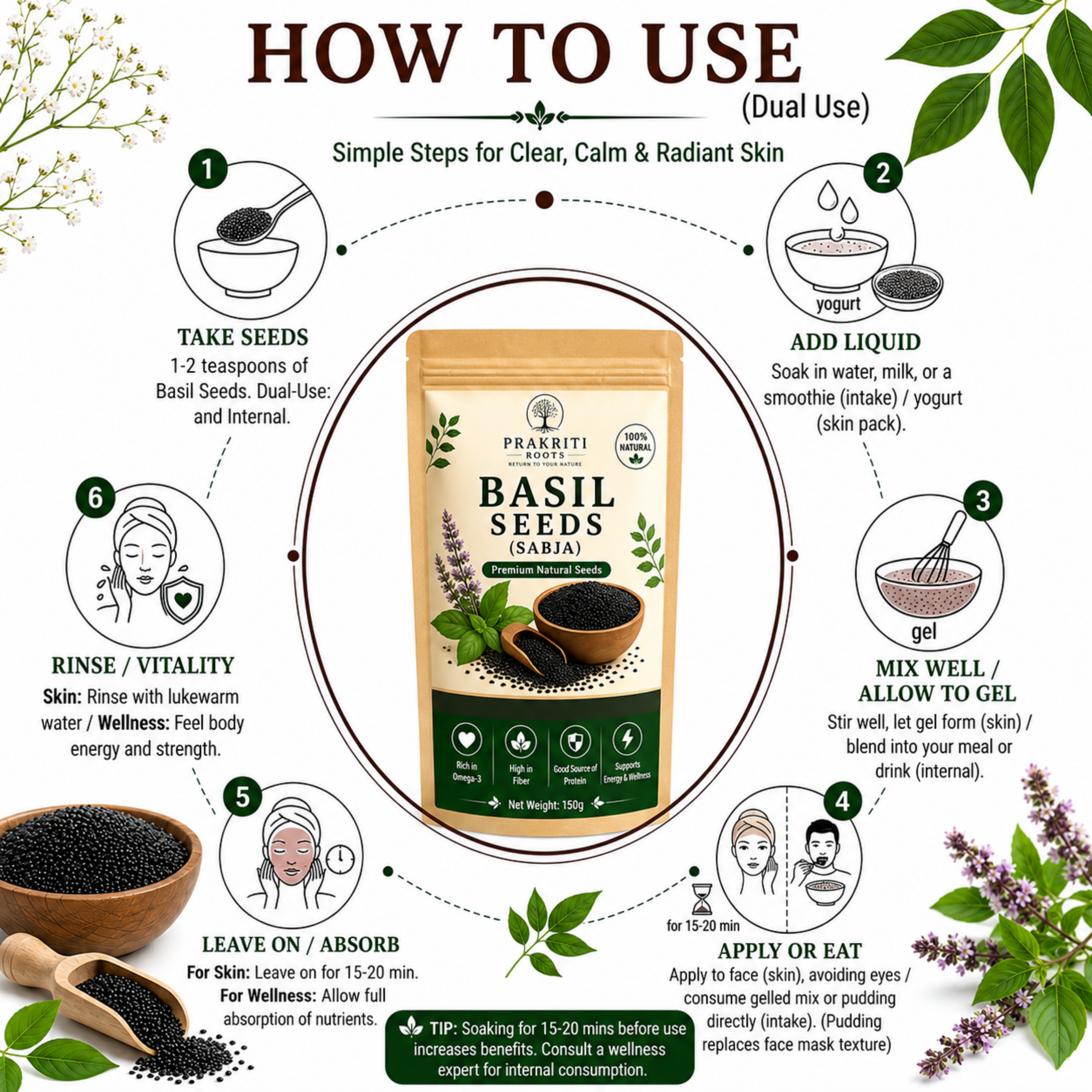 Natural Basil Seeds