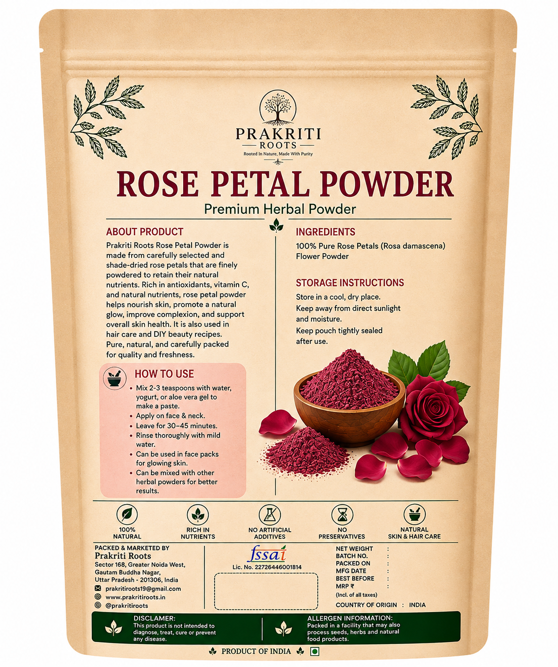 Rose Petal Powder